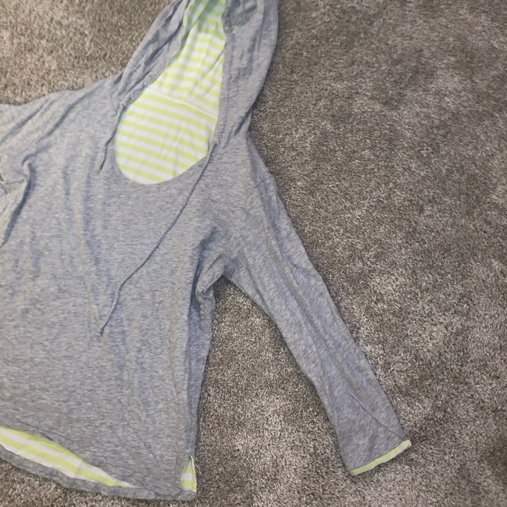 Yellow Striped & Gray Hoodie size S - Picture 6 of 8